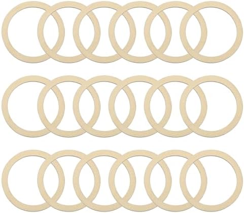 uxcell 50Pcs 50mm(2-inch) Natural Wood Rings, Unfinished Wooden Pieces Circle Ornaments Wreath Frame Ring for Home Decor, DIY Crafting