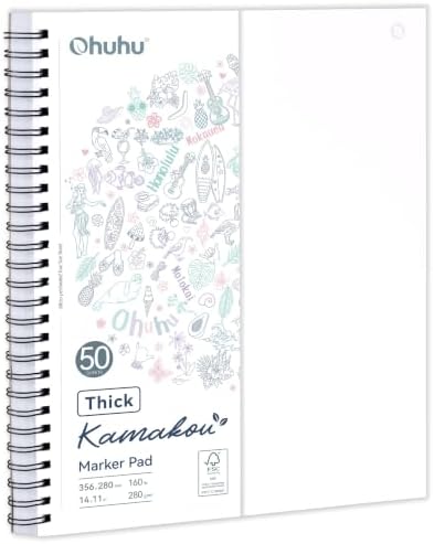 Ohuhu 11"x14" Double-Sided Bleedproof Marker Pad Art Sketchbook 50 Sheets