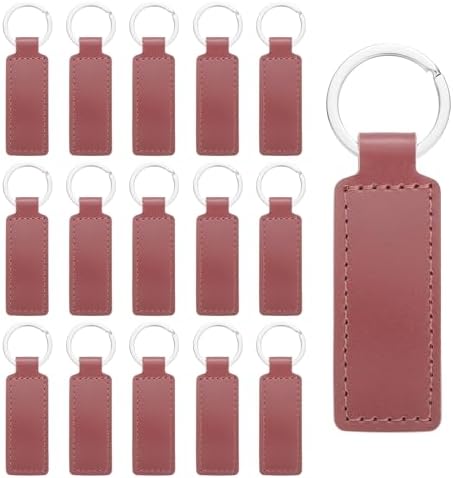 MECCANIXITY Leather Keychain Blanks Bulk Rectangle Laser Engraving Keychain Kit