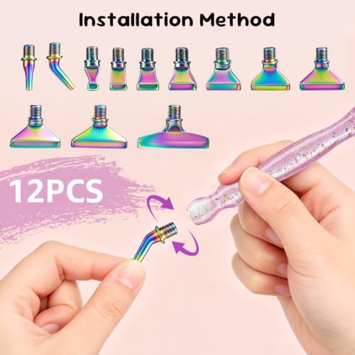 Diamond Art Pens, 21Pcs Diamond Painting Pen Kit, Dimond Painting Accessories Tools with Stainless Steel & Colored Threaded Metal Tips, Ergonomic Design Gem Art Kits for DIY Art Supplies
