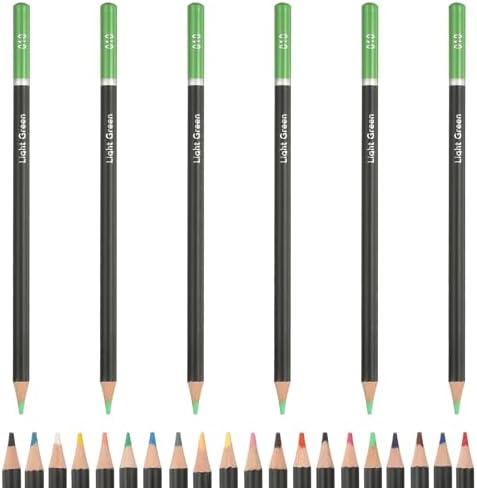 PATIKIL Colored Pencils, Grass Green Color Drawing Pencils with Oil-Based Cores Art Scrapbook Supplies for Adult Coloring Books Artists Beginners Drawing Sketching, 6 Pcs