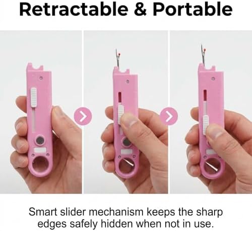 Sewing Machine Needle Threader, Multitool with Built-in Ruler and Magnifier, 4 in 1 Automatic Quick Threading Tool, Magnetic Seam Guide, Quilting Sewing Supplies (3Pcs)