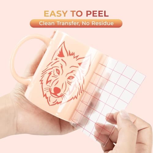 YRYM HT Transfer Tape for Vinyl, 12" x 12 FT w/Red Alignment Grid
