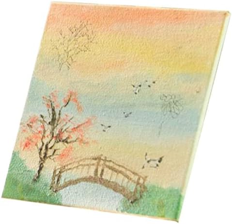 6 Pack Artist Blank Canvas, 25 x 25cm Stretched Canvas Frames Panel Board, Square Art Board for Acrylic Oil Painting
