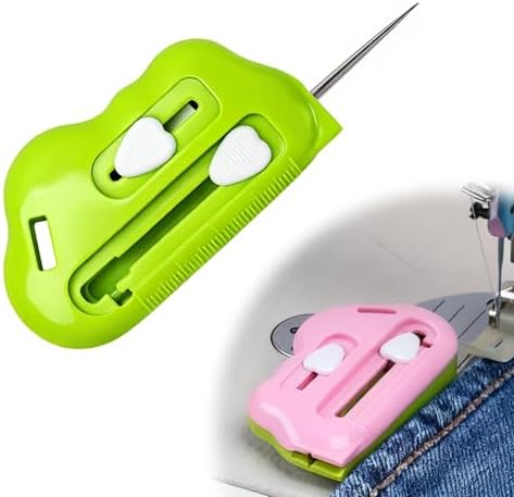 3 in 1 Magnetic Seam Guide for Sewing Machine with Seam Rippers & Needle Threader, 2026 New Multifunctional Magnetic Sewing Guide Hemmer with Scale Universal Sewing Supplies & Accessories (Green -A)