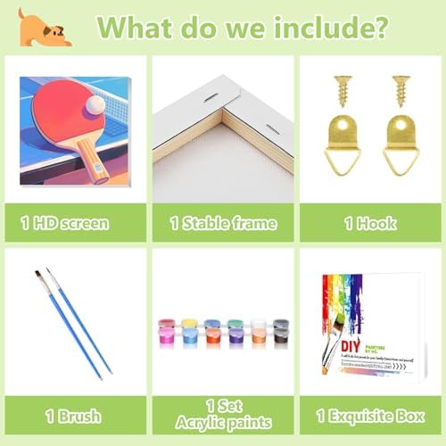 Reivworl Table Paint by Numbers Kit for Kids with Frame 8×8 inch