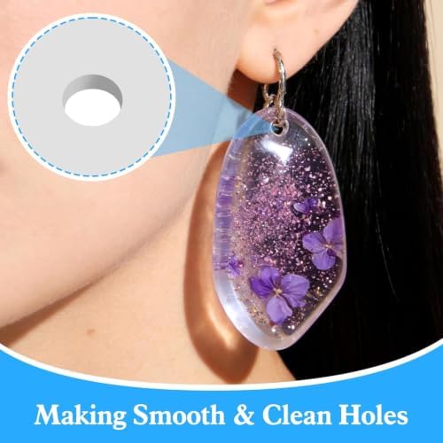 25P Hole Maker for Resin-5 Sizes (2/3/4/6/8mm), Silicone Molds Holes Tools | Suction Without Drilling for Epoxy & UV Resin Molds Tools Reusable for Making Jewelry, Keychain, Earring, Pendant DIY Craft