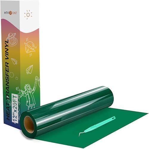 HTVRONT Heat Transfer Vinyl Green HTV Rolls, 12" x 20ft
