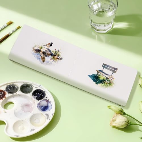 Watercolor Journal - 100% Cotton Hot Press Paper | 20 Sheets 40 Pages | 300GSM (140lb) | PU Leather Cover Watercolor Sketch Books for Artists Painting,Mixed Media 7.5 in x 4.7 in