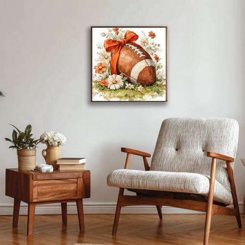 Reivworl Framed Football Paint by Numbers Kit for Adults Beginner 10×10 inch