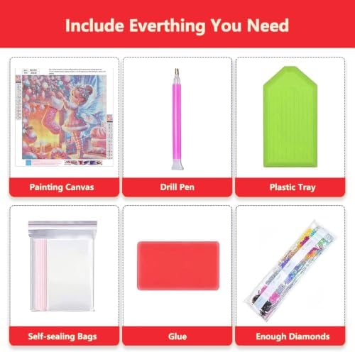 Axquilon Christmas Diamond Art Kits for Adults 14x14 inch