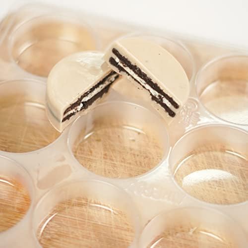 Chocolate Covered Round Cookies Molds, Biscuit Chocolate Mold, PET Plastic Mold-Round Cookies Mold Cylindrical Cylinder Candy Pudding.