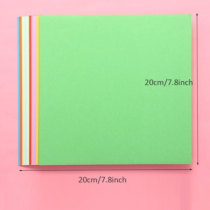 Origami , Colorful Square Origami, DIY Handmade Craft Paper, Origami Paper (100pcs)10-color (20*20cm)
