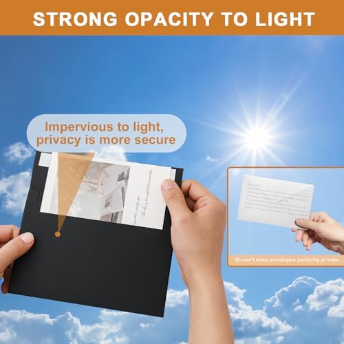 Silunkia 100 Packs Black Blank Greeting Cards and Envelopes 4.25 x 5.5