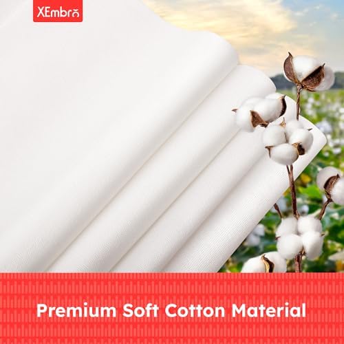 12 PCS Embroidery Fabric, Pre-Cut White Cotton Embroidery Cloth Fabric for Home Decoration & Sewing DIY Crafts (5.9 Inch x 5.9 Inch)