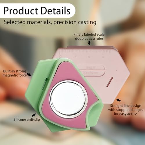 2025 Upgraded Magnetic Seam Guide for Sewing Machine,Multi-Purpose Tool Polygonal Strong Magnetic Gauge,Polygonal Multifucntional Seam Guide Hemmer with Scale,Sewing Accessories Supplies (A-Orange)