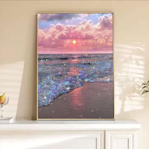 AIBOERL Paint by Numbers Kit for Adults Beginner,Sunset Beach, 12X16In