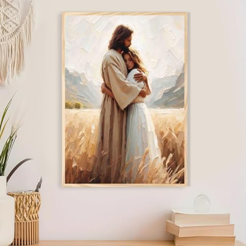 Jesus Paint by Numbers Kit for Adults Framed Canvas 12X16 in, Frameworkless