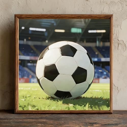 CRZMODE Soccer Paint by Numbers Kit for Adults, Soccer Paint by Numbers for Adults, Acrylic Painting Crafts for Home Decor Gift (16x16inch)