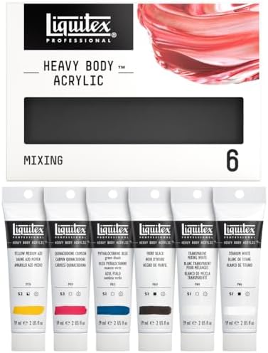 Liquitex Heavy Body Acrylic Paint Set, 6 x 59ml, Mixing Primary Color Set