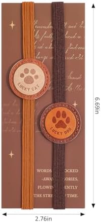 2PCS Vintage Elastic Leather Bookmark for Women, Elastic Bands Leather Book Marks, PU Bookmarks Planner Accessories, for Book Lover, Reader, Hardcover Journals, Notebooks, Planners, Binders