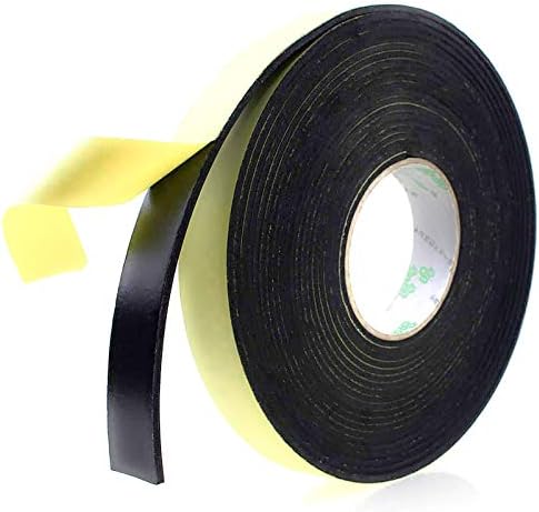 Foam Insulation Tape Adhesive High Density, Seal, Doors, Weatherstrip, Waterproof, Plumbing, HVAC, Windows, Pipes, Cooling, Air Conditioning, Weather Stripping, Craft Tape (33 Ft x 1/8" x 1")