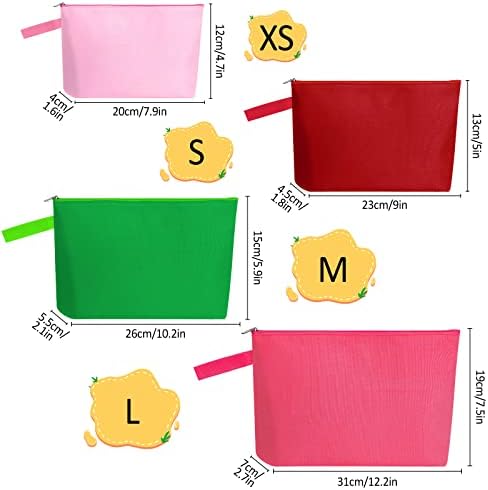10 Pieces Cotton Canvas Makeup Bag with Bottom and Strap, Multi-Purpose Cosmetic Bag with Zipper Travel Toiletry Pouch, Blank DIY Craft Bag Pencil Bag (Multicolor 02, XS) (MN-WB07)