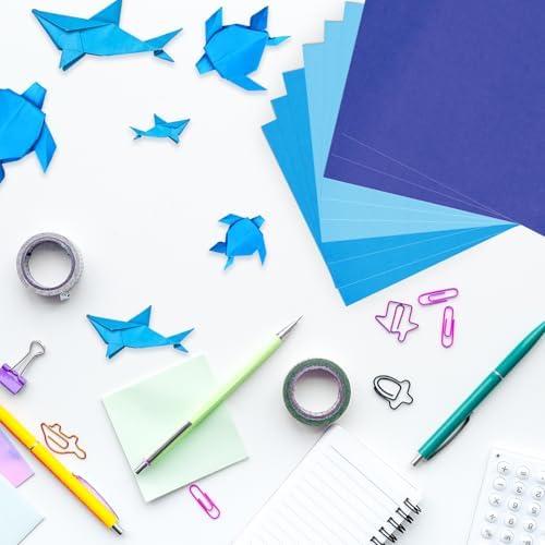 Kigeli 300 Sheet Origami Paper 6 x 6 Inch Square, Blue