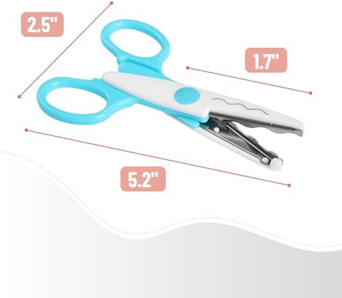 Mr. Pen- Craft Scissors Decorative Edge, 6 Pack, White & Vibrant | Zig Zag Scissors for Crafting, Scrapbooking, Fancy, Pattern, Design