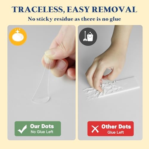 Adhesive Sticky Dots, Putty Sticky Tack, Double Sided Mounting Glue Dots for Wall Hanging, Crafts, Balloons, Poster, Festival, Party, Decorations - 500 Dots