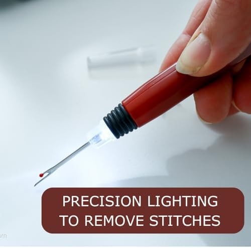 Madam Sew Lighted Seam Ripper with LED Light Illumination | Remove Stitches and Seams with Precision | Thread Ripping Sewing Tool