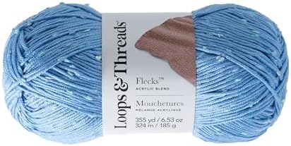 Loops & Threads Flecks Yarn - Yarn for Knitting, Crochet, Weaving, and Arts & Crafts - Assorted, Acrylic Blend, 6.53 oz