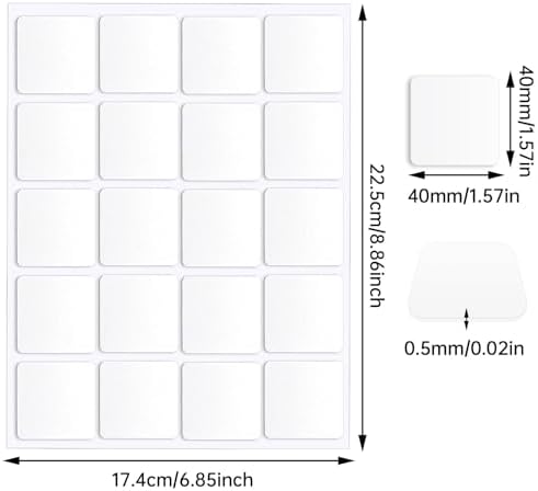 JANYUN 140 Pcs Double Sided Sticky Dots,40 mm Square Putty Sticky Tack