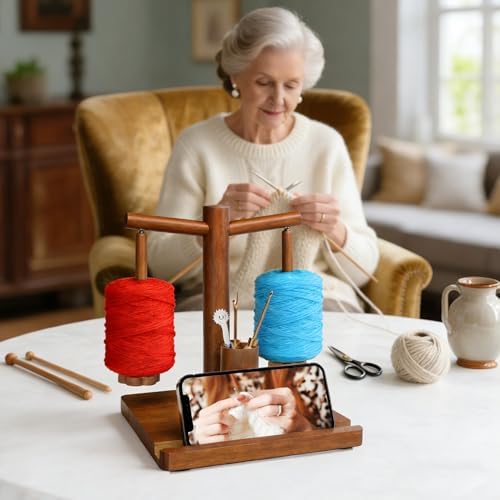 Magnetic Yarn Holder for Crocheting with Phone Stand