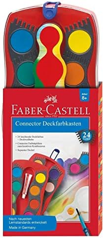 Faber-Castell Connector Watercolor Paint Set, 24 Watercolors for Kids