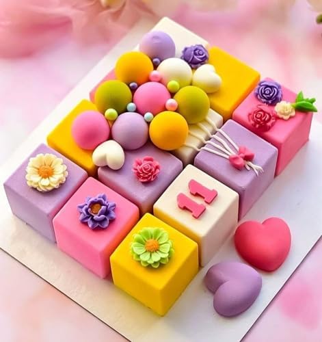 Square Silicone Mold 30-Cavity, 1.2" Square Cube Molds for Chocolate