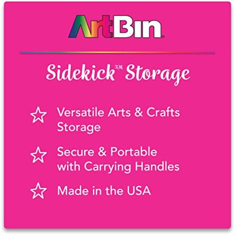 ArtBin 6815AG Mini Sidekick Carrying Case, Portable Art & Craft Organizer with Handle, [1] Plastic Storage Case, Clear (Pack of 6)