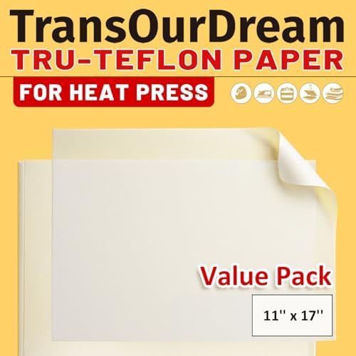 TransOurDream 30 Sheets Teflon Paper for Heat Press 11×17"