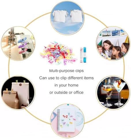 Premium Plastic Clips, Multipurpose Sewing Clips Premium Quilting Clips Assorted Colors Fabric Clips for Sewing Supplies Quilting, Sewing Quilting Supplies, 50 Pcs Clips, Add Two Rulers