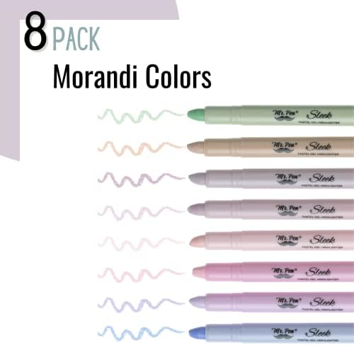 Mr. Pen- No Bleed Gel Highlighters, Morandi Colors, 8 Pack