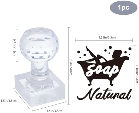 PH PandaHall Bathtub Soap Stamp, Character Soap Embossed Stamp Text Acrylic Square Handle Soap Stamp for Handmade Soap Cookie Clay Pottery Stamp Biscuits Gummier Making Projects