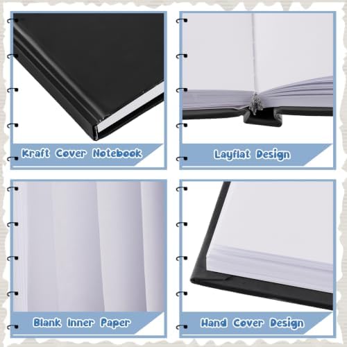 Henoyso 8 Pcs Blank Notebook Journal Hardcover Sketchbook, 11 x 8.5 in