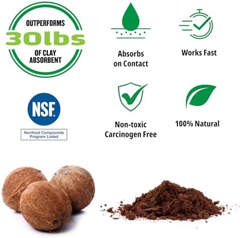 FlashDry Super Spill Absorbent, 5L Bucket with Dispenser Lid, 100% Organic Coco Coir, Landfill Safe, OSHA Approved, Ideal for Absorbing Oil, Paint, Grease in Garages, Kitchens, Janitor Kits, Pack of 2