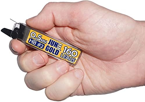 June Gold 0.5 mm, 640 Lead Refills, HB #2, 4 Dispensers/w 160 Pieces Each