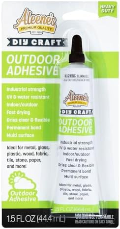 Aleene's DIY Craft Outdoor Adhesive, Heavy-Duty & Permanent, UV and Weather Resistant, 1.5 Oz