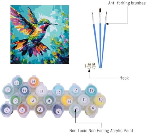 AIBOERL Animal Hummingbird Paint by Numbers Kit for Adults Beginners