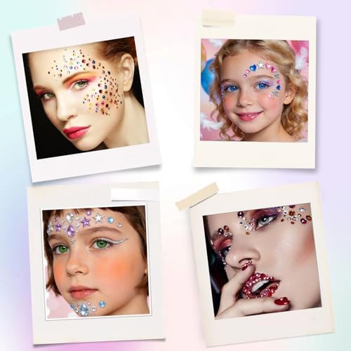 JAMIEWIN 3269pcs Gem Stickers, Self Adhesive Rhinestone Jewel Crafts