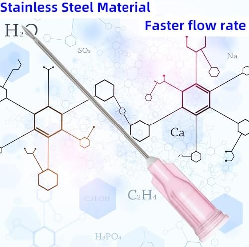 100 Pack 18 Gauge 1.5 Inch Sterile Disposable Lab Supplies, Scientific and Industrial Dispensing Needle Accessories