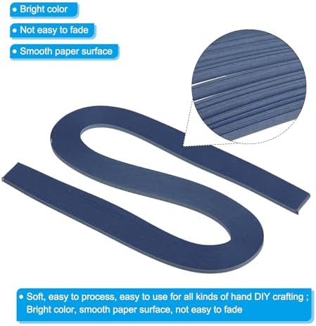 PATIKIL 240pcs Quilling Strips Paper 1/8"(3mm) 21"(54cm) Origami Paper Quilling Strip for Art DIY Hand Craft Christmas, Dark Blue