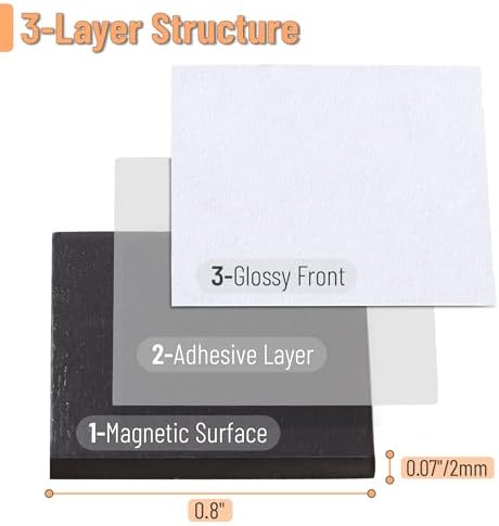 Mr. Pen- Self Adhesive Magnet Square, 200 pcs, Flexible and Extra Thin